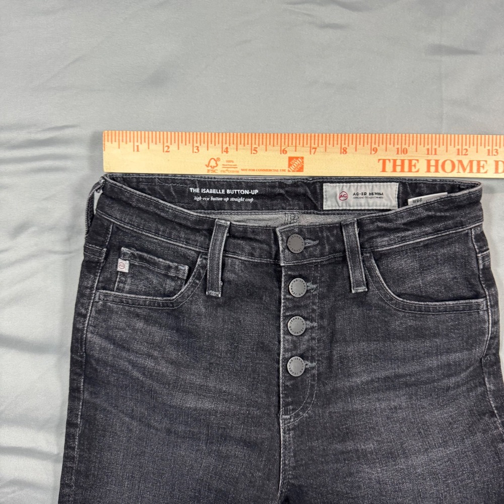 AG Adriano Goldschmied The Isabelle Straight Crop Jeans Black Women's 25R - Picture 5 of 10
